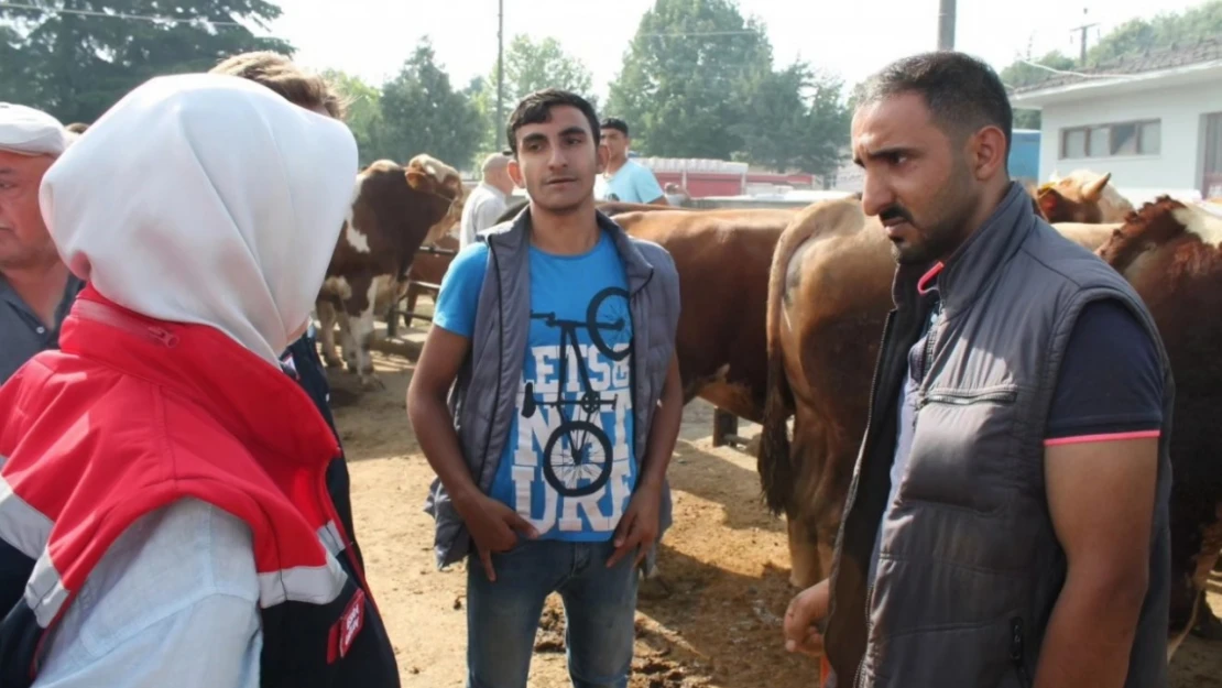 Bayram öncesi hayvan satış yerinde denetim yapıldı