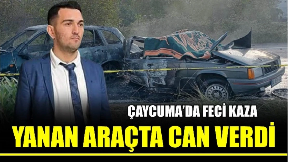 Yanan araçta feci şekilde can verdi