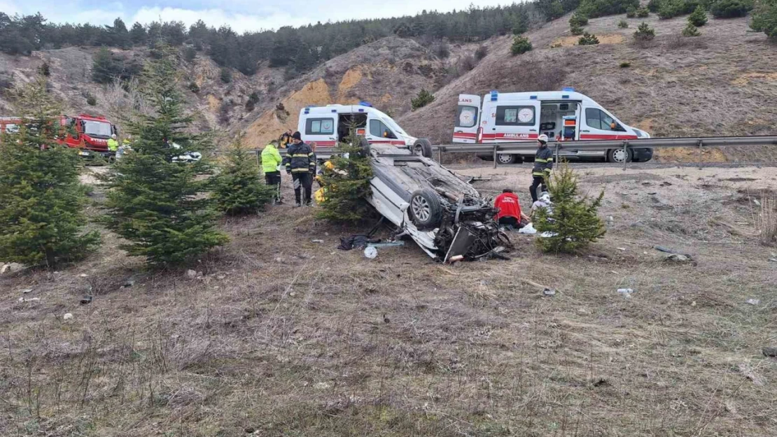 Yoldan çıkan otomobil takla attı: 5 yaralı