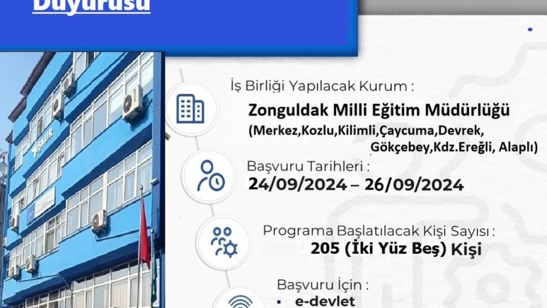 205 kişi geçici olarak istihdam edilecek