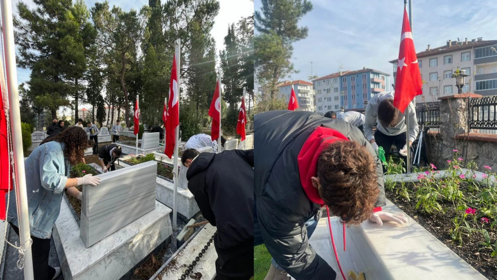 Üniversite öğrencilerinden aziz şehitlerimize saygı ve vefa