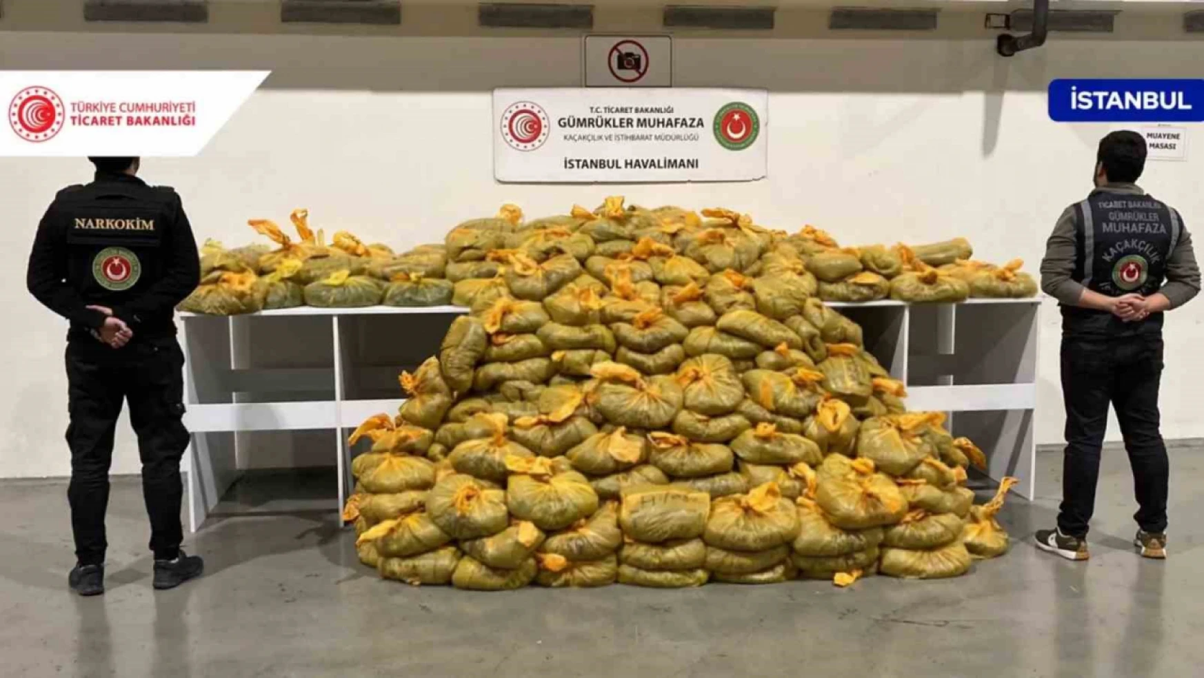 İstanbul Havalimanı'nda 586 kilogram uyuşturucu ele geçirildi
