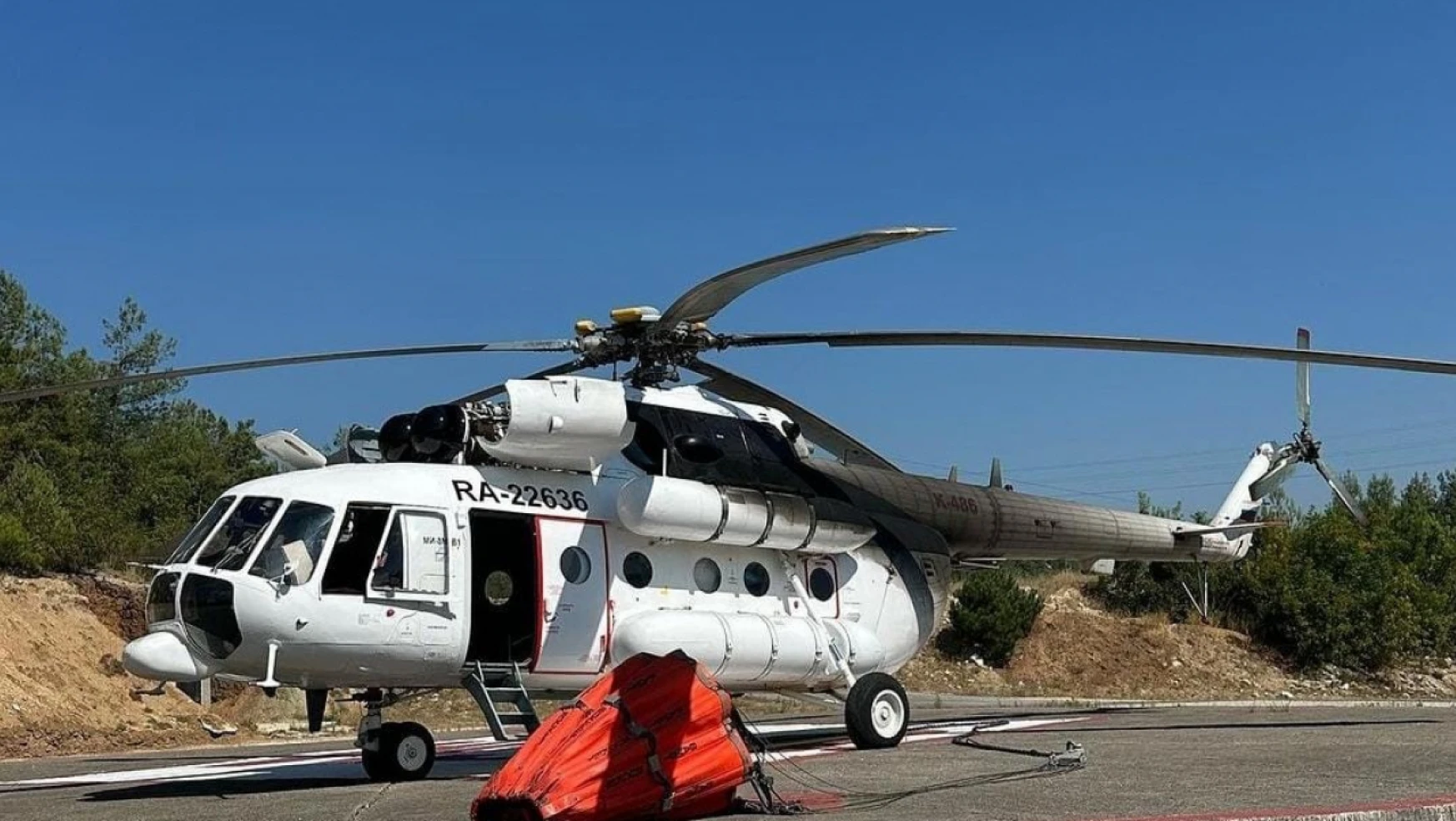 Karabük'te orman yangınlarına önlem olarak helikopter konuşlandı