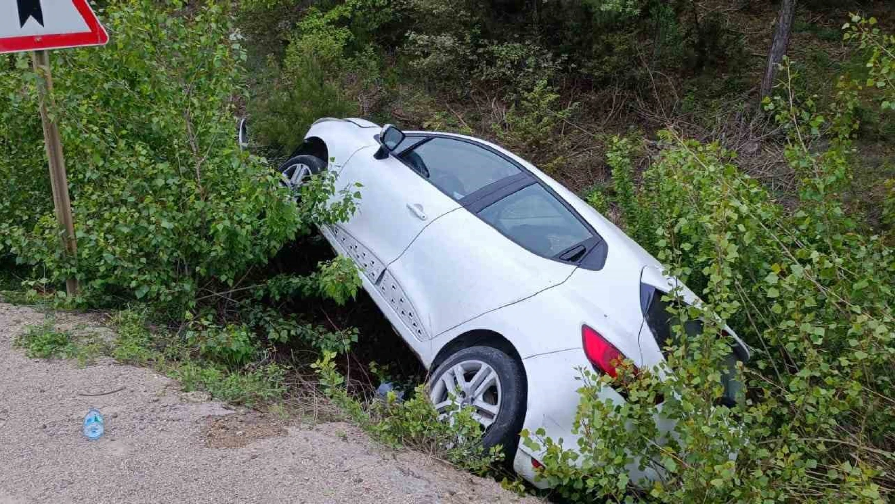 Kontrolden çıkan otomobil ağaca çarptı : 2 yaralı
