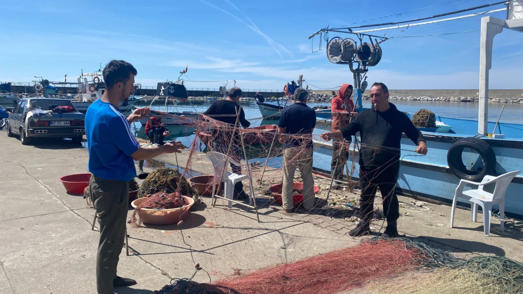 Zonguldaklı balıkçılar yeni sezon hazırlıklarına şimdiden başladı   