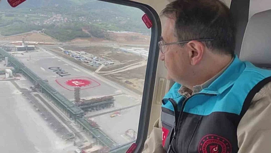 Bakan Dönmez'den dev açılış öncesi havadan inceleme