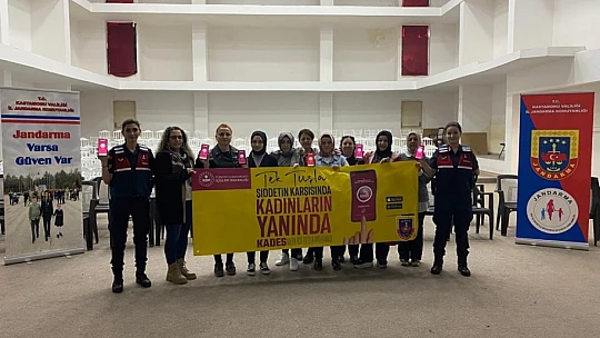 Jandarmadan erkeklere 'Kadına El Kal-Ka-Maz' eğitimi verildi