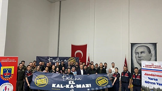 Jandarmadan erkeklere 'Kadına El Kal-Ka-Maz' eğitimi verildi