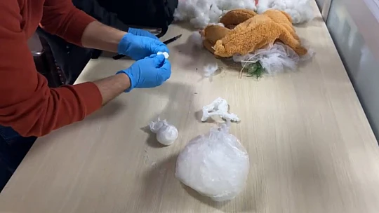 Oyuncak ayıdan yarım kilo uyuşturucu çıktı