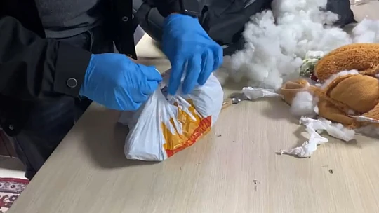 Oyuncak ayıdan yarım kilo uyuşturucu çıktı
