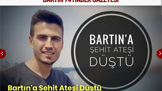 Bartın'a Sehit Ateşi Düştü