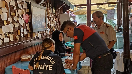 Tarihi Çarşı esnaflarına yangın tedbiri denetimi